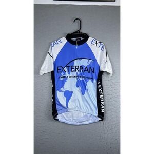Hot Shoppe Designs‎ Exterran Cycling Jersey Mens Small Blue 1/2 Zip Short Sleeve